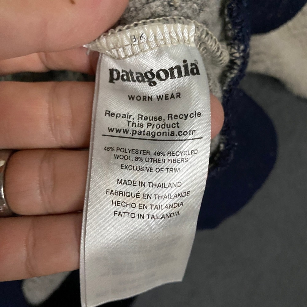 Patagonia Woolyester Fleece Pullover Womens Large Oatmeal Heather 26950 - Picture 7 of 14